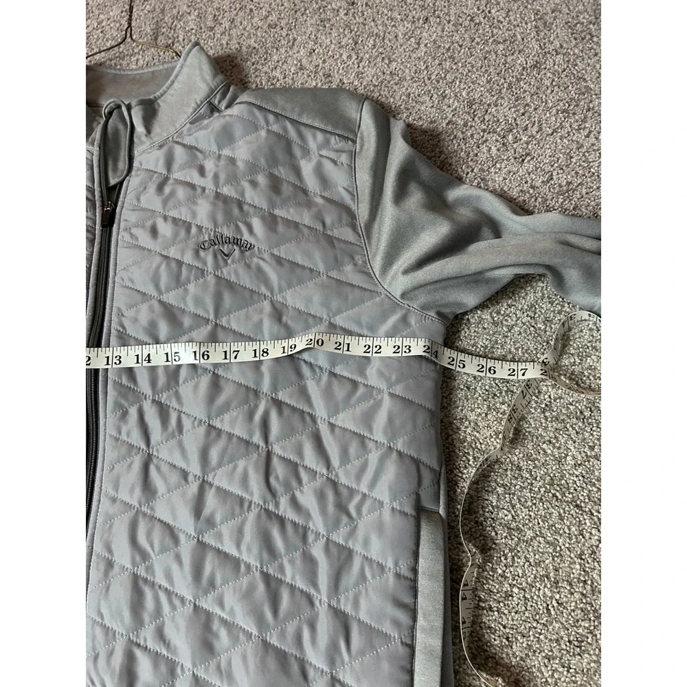Callaway‎ Golf Quilted Full Zip Jacket Light Gray XL Mens Lightweight Coat